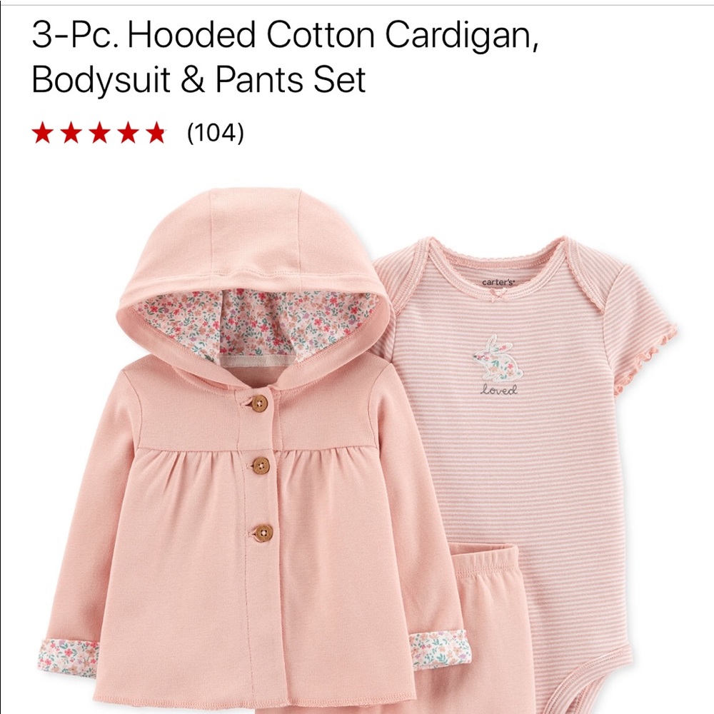 CARTER’S Baby Girls 3-pc Cardigan set Size 12mos